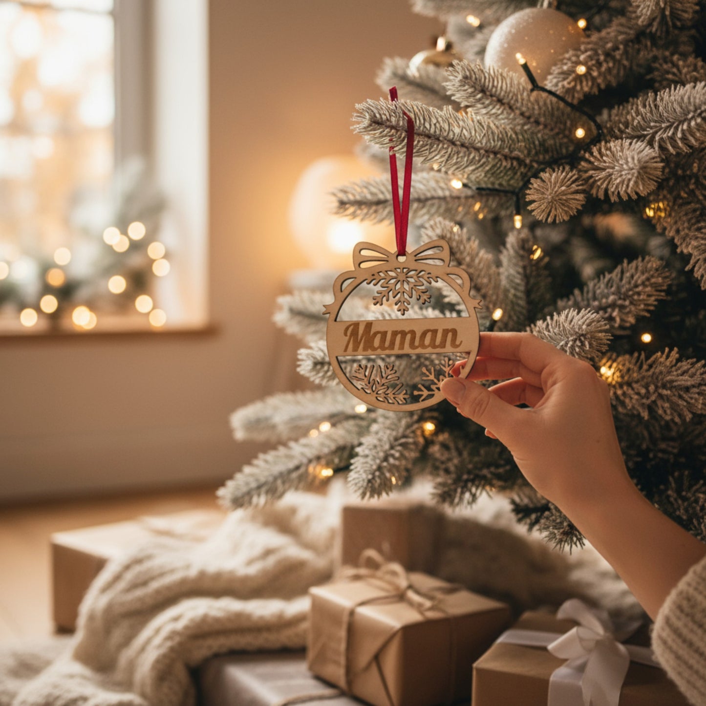 Boule de Noël personnalisée "Maman"