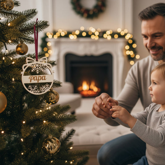 Boule de Noël Papa en bois