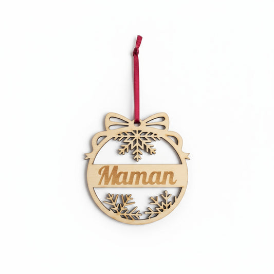 Boule de Noël personnalisée "Maman"