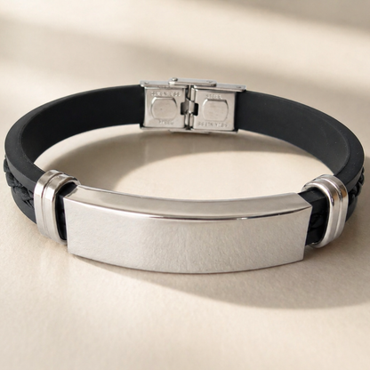 Bracelet homme personnalisé gravé acier