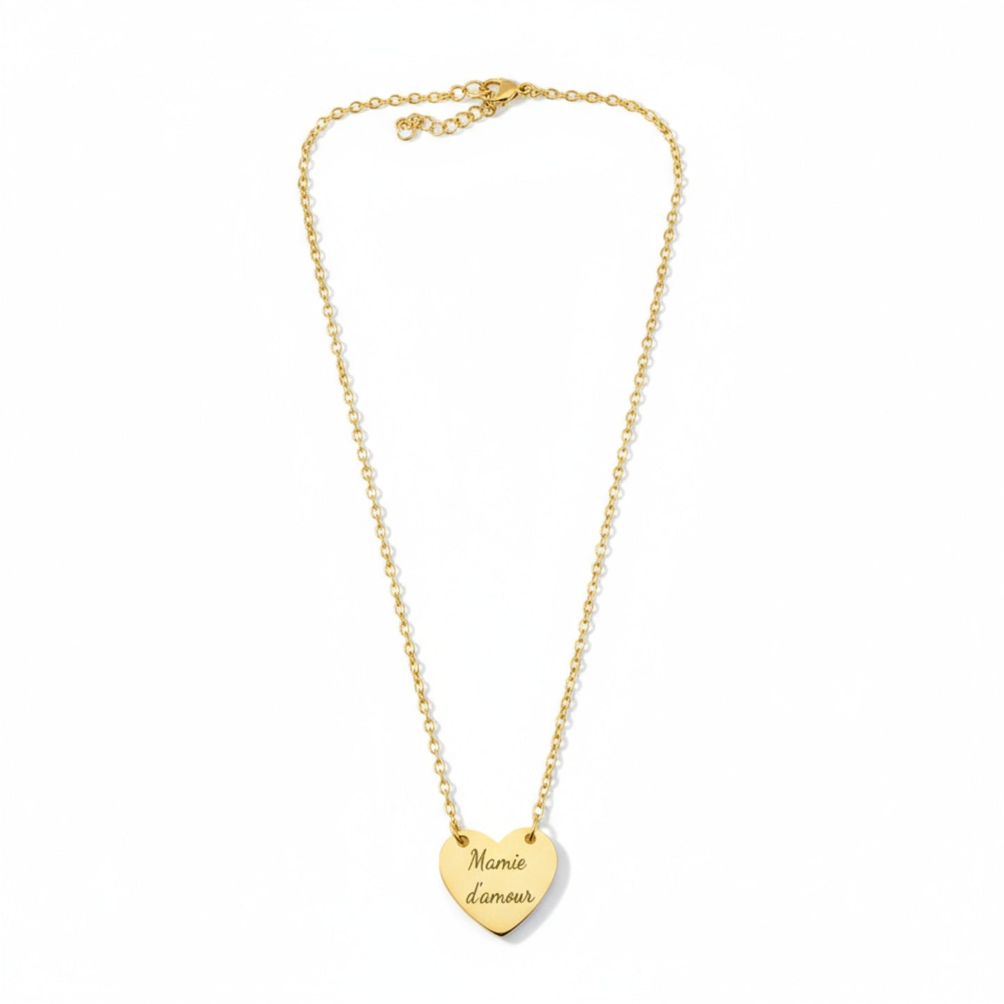 Collier pendentif coeur avec gravure