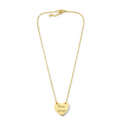 Collier pendentif coeur avec gravure