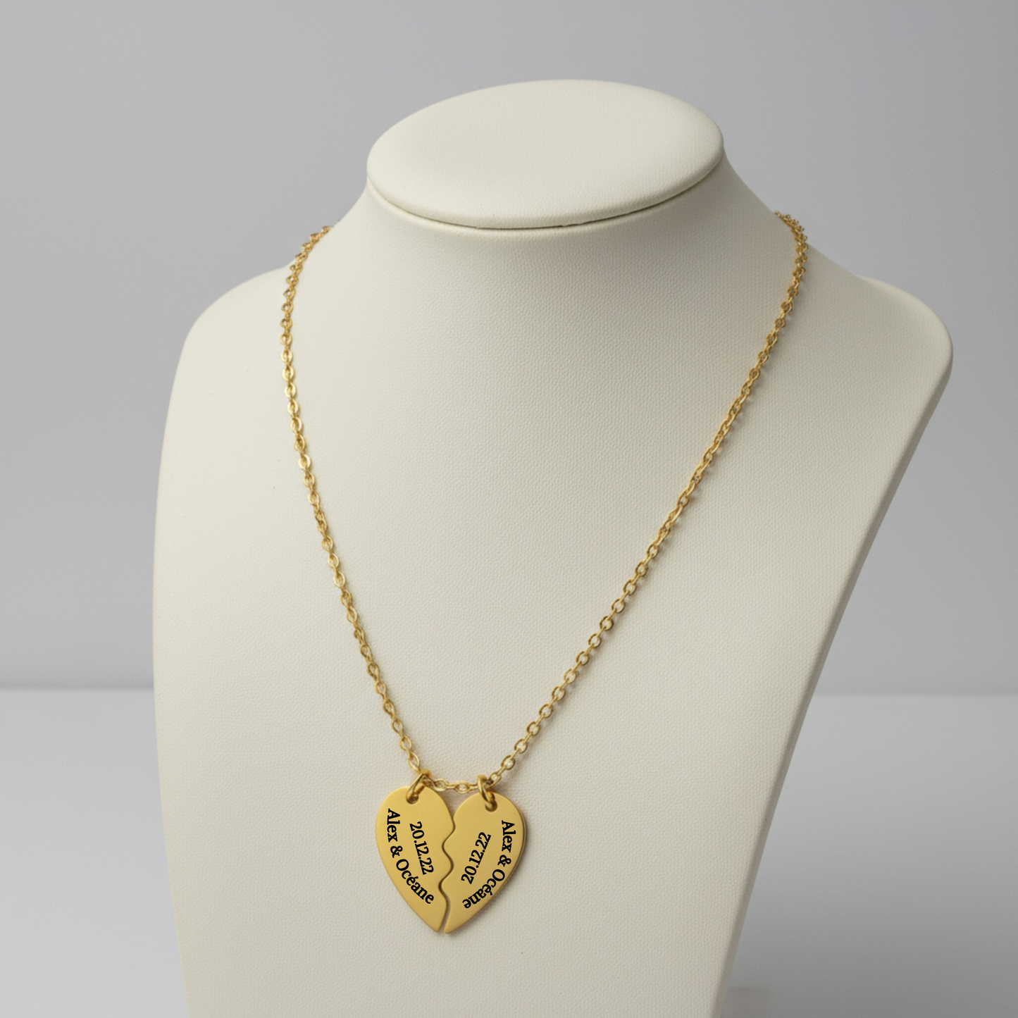 Collier pendentif coeur brisé