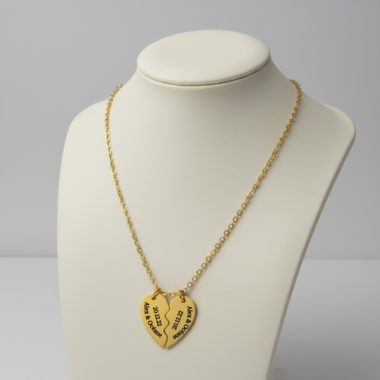 Collier pendentif coeur brisé