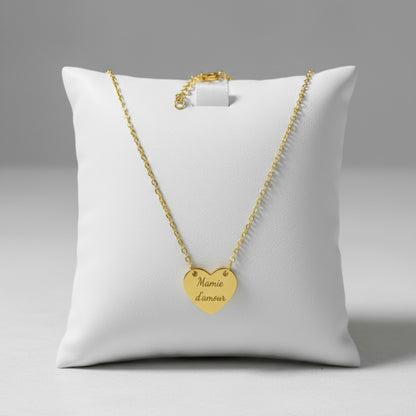 Collier pendentif coeur "Mamie d'amour"