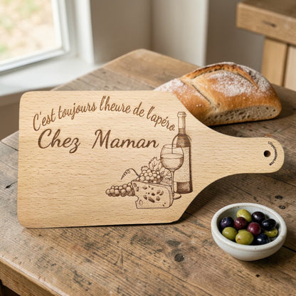 Planche apéro Maman personnalisée en bois