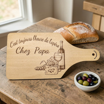 Planche apéro Papa personnalisée en bois