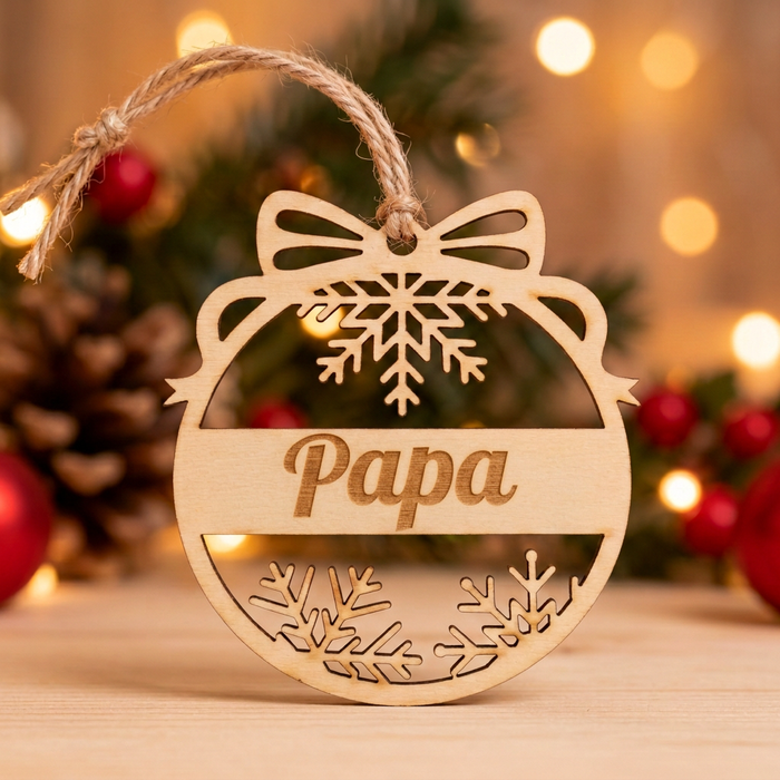 Boule de Noël Papa en bois