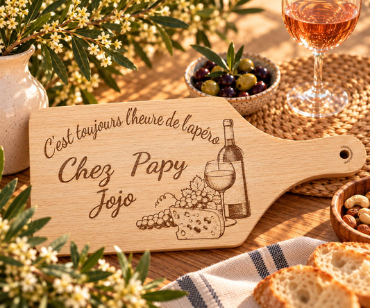Planche apéro Chez Papy personnalisée avec le prénom Jojo